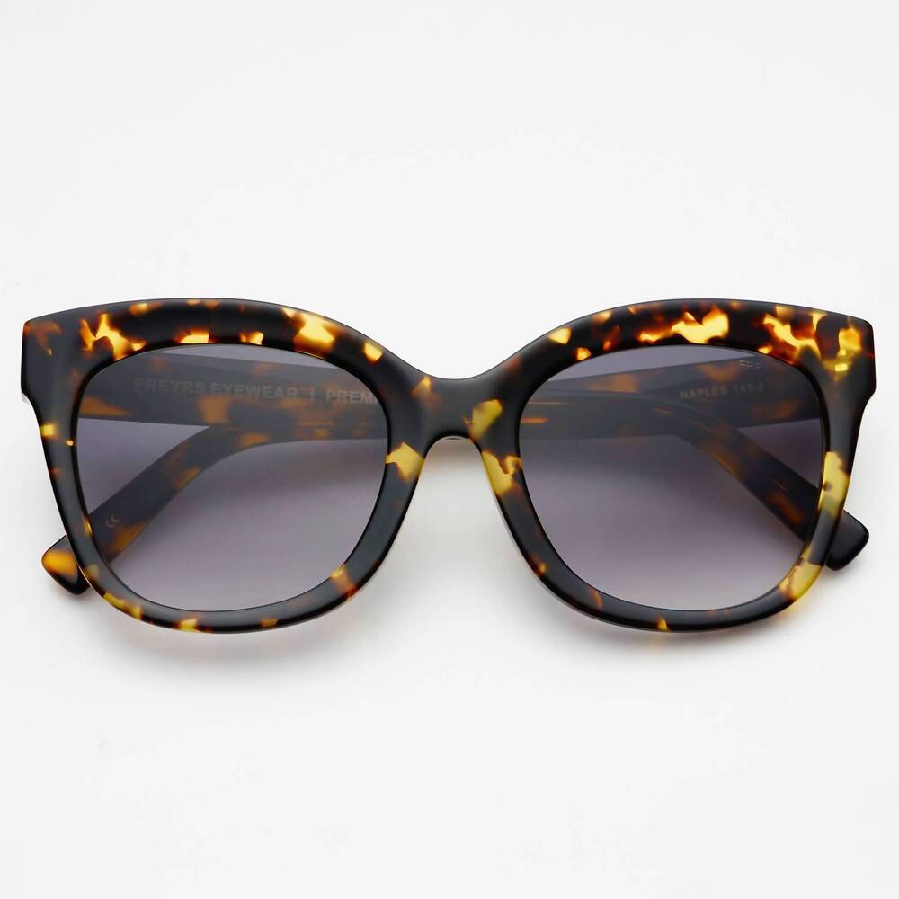NEW FREYRS EYEWEAR women's naples acetate cat eye sunglasses in tortoise
